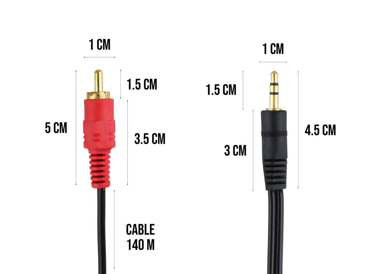 Cable de Audio y Video 3.5 mm a RCA – 1.5 Metros