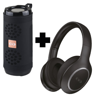 Combo Audífonos Bluetooth con Cancelación de Ruido CE-AD14 + Bocina Portátil CE-B617