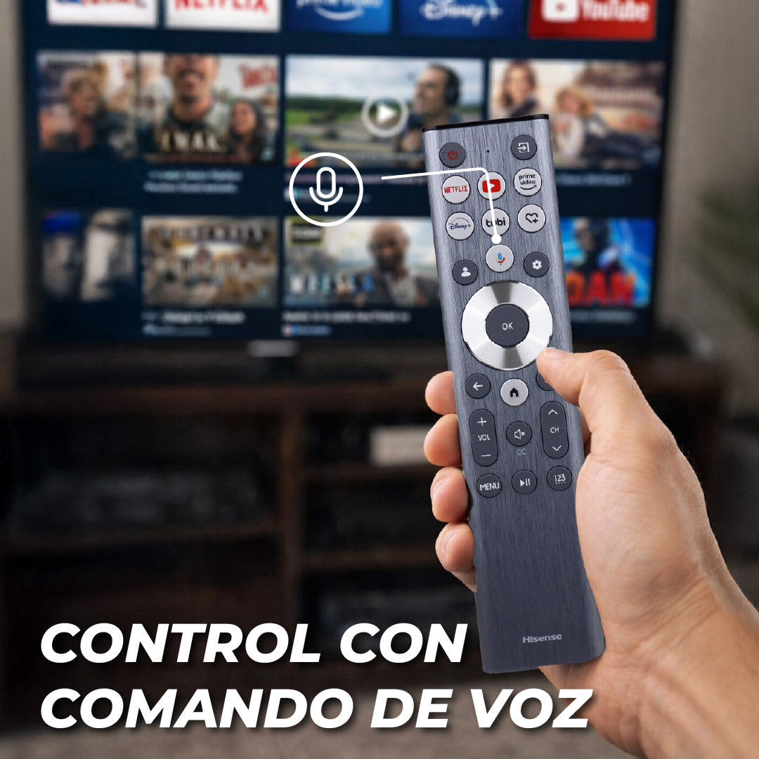 Control Remoto Original Hisense ERF6A80 | Google TV | Control por Voz y Botones Retroiluminados | Series A7, U6, U7 y U8