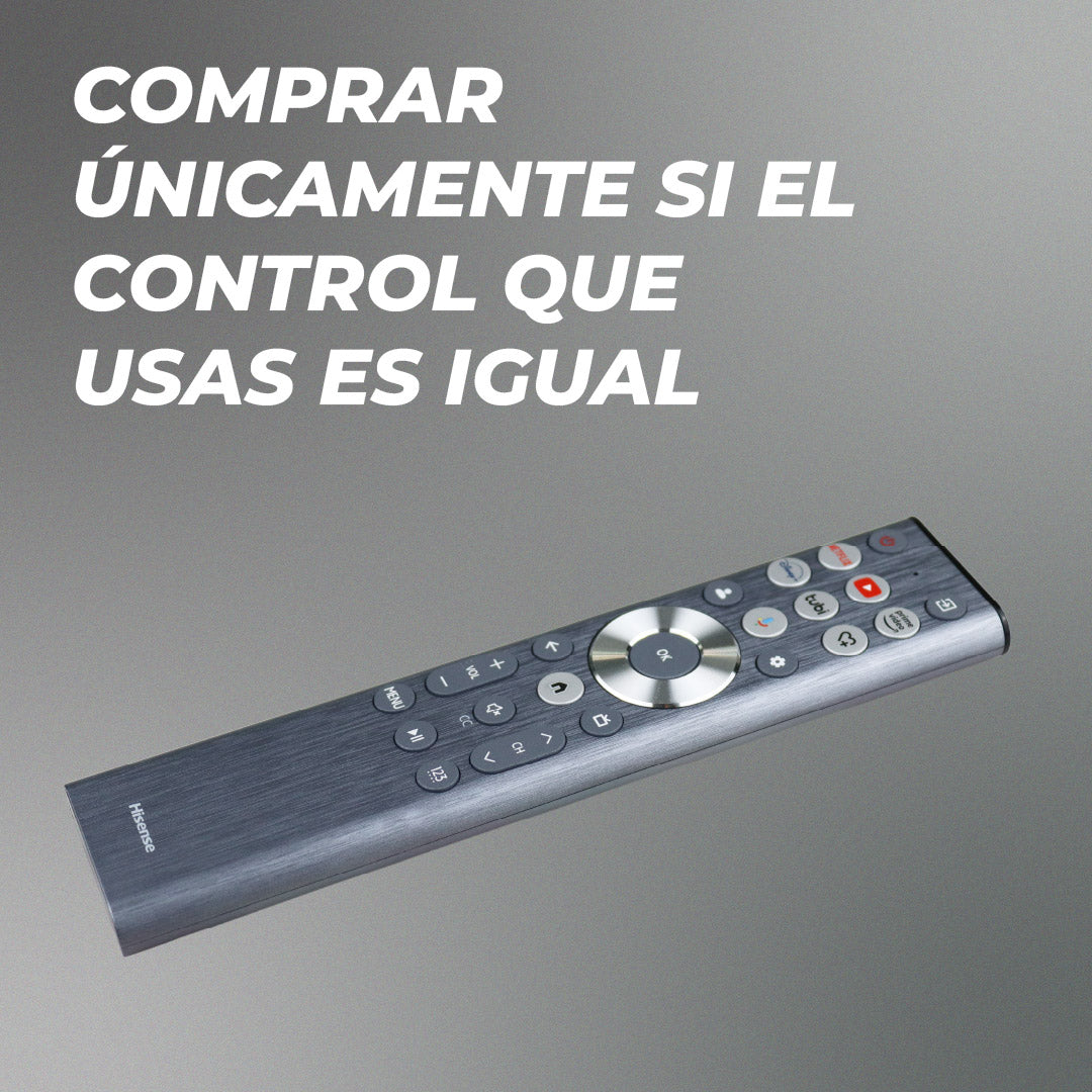 Control Remoto Original Hisense ERF6A80 | Google TV | Control por Voz y Botones Retroiluminados | Series A7, U6, U7 y U8