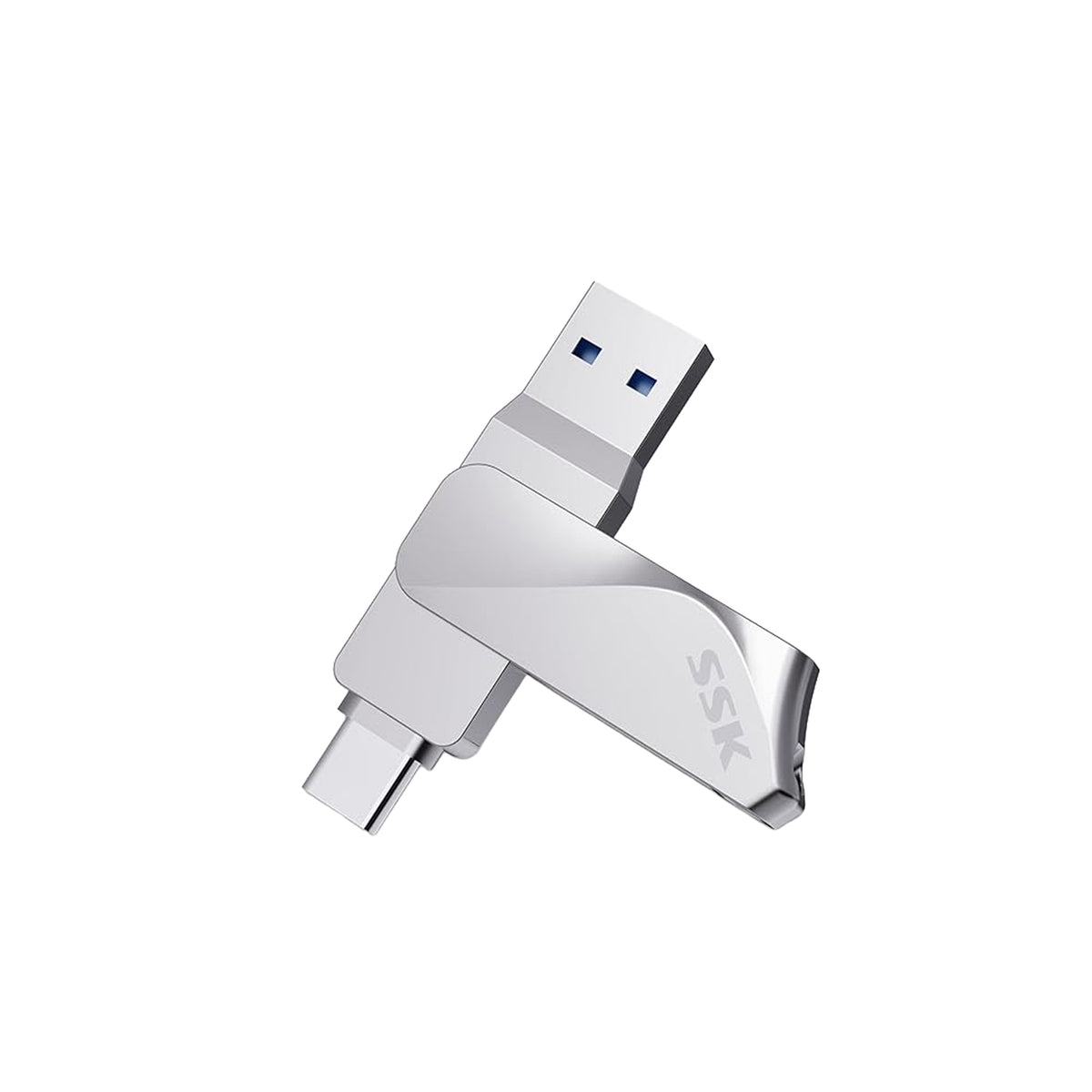 SSK - Unidad flash USB C de 128 GB, 2 en 1, OTG USB A 3.2 + tipo C, Thunderbolt, hasta 200 MB/s, para teléfonos Android
