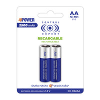 Batería AA Recargable Original 4Power 2500mAH 2 Piezas