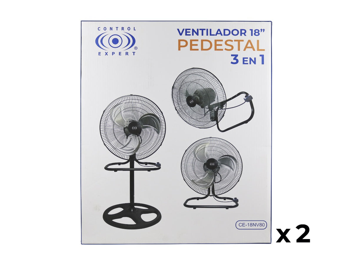 2 Ventiladores de piso 80W 3 en 1 de 18