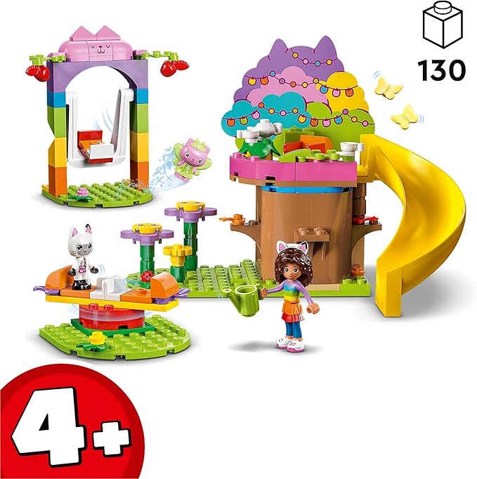 LEGO 10787 Gabby y Casa Mágica Fiesta en el Jardín de Hadas Minette, Juguete con Figuras Más Cabaña en el Árbol, Tobogán y Carro, Regalo para niñas, niños, niños a Partir de 4 años