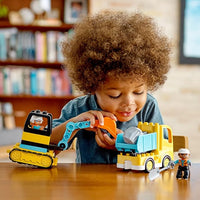 LEGO Juguete de construcción Duplo® Construction 10931 Camión y Excavadora con Orugas (20 Piezas)