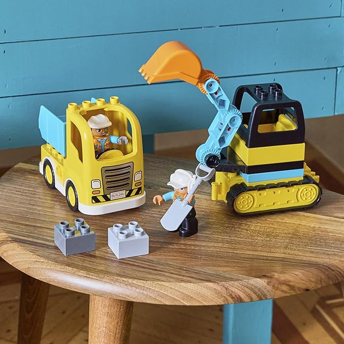 LEGO Juguete de construcción Duplo® Construction 10931 Camión y Excavadora con Orugas (20 Piezas)