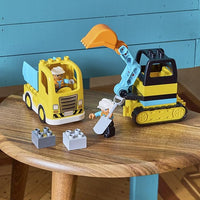 LEGO Juguete de construcción Duplo® Construction 10931 Camión y Excavadora con Orugas (20 Piezas)