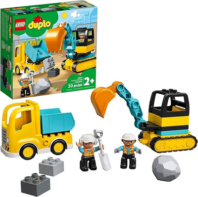 LEGO Juguete de construcción Duplo® Construction 10931 Camión y Excavadora con Orugas (20 Piezas)
