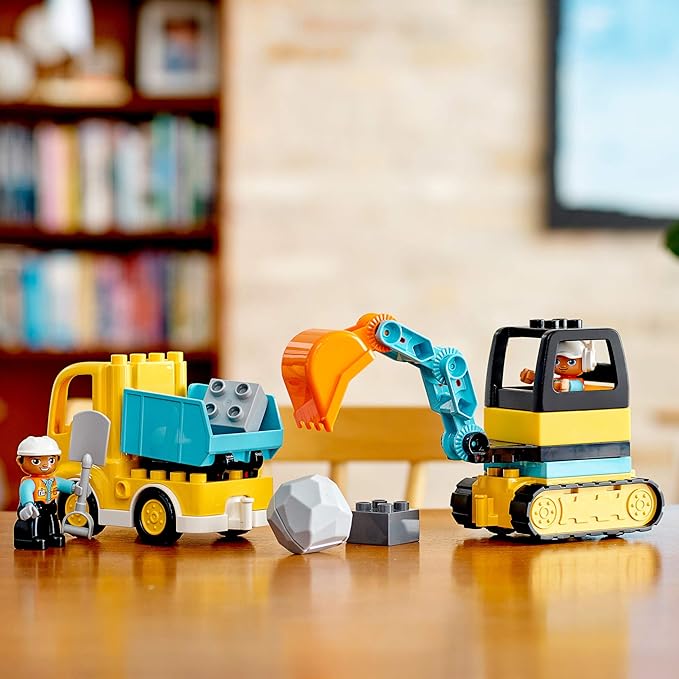 LEGO Juguete de construcción Duplo® Construction 10931 Camión y Excavadora con Orugas (20 Piezas)