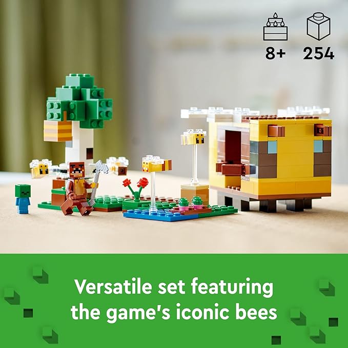 LEGO Set de Juguetes de construccion Minecraft™ 21241 La Cabaña-Abeja 254 Piezas