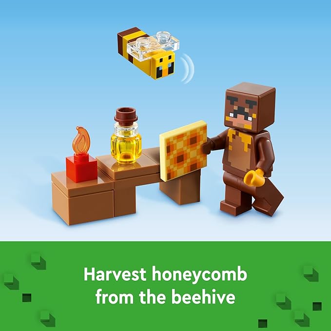 LEGO Set de Juguetes de construccion Minecraft™ 21241 La Cabaña-Abeja 254 Piezas