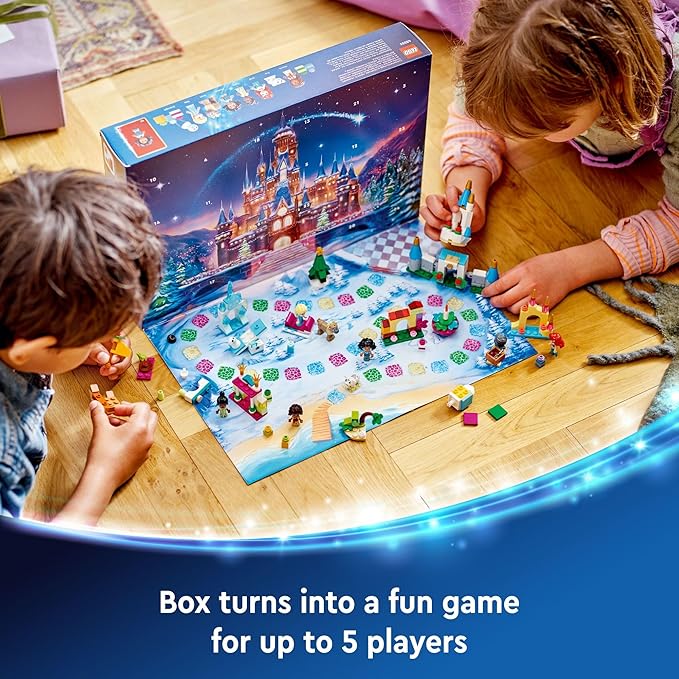 LEGO | Disney Calendario de Adviento 2024 Juguete construible con 5 micropersonajes, Divertido Set de construcción navideño, Regalo para niñas y niños de 5 años en adelante