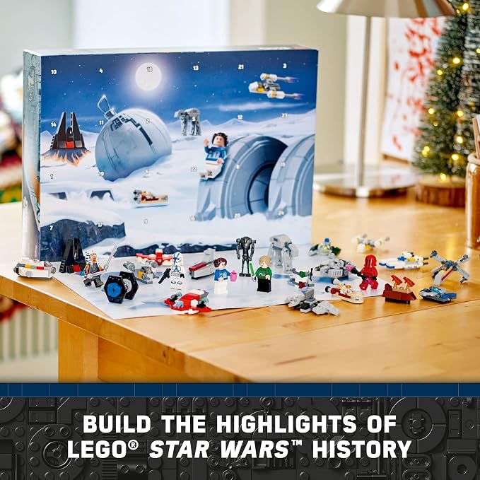 LEGO Star Wars Calendario de Adviento 2024 18 minimodelos de Juguete coleccionables, 6 Personajes, Idea de Regalo prenavideño para niños, niñas y Fans de 6 años en adelante 75395
