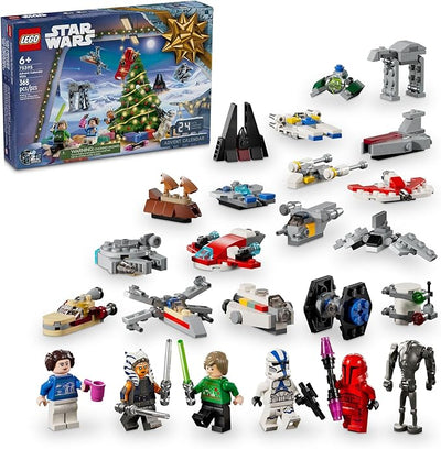 LEGO Star Wars Calendario de Adviento 2024 18 minimodelos de Juguete coleccionables, 6 Personajes, Idea de Regalo prenavideño para niños, niñas y Fans de 6 años en adelante 75395
