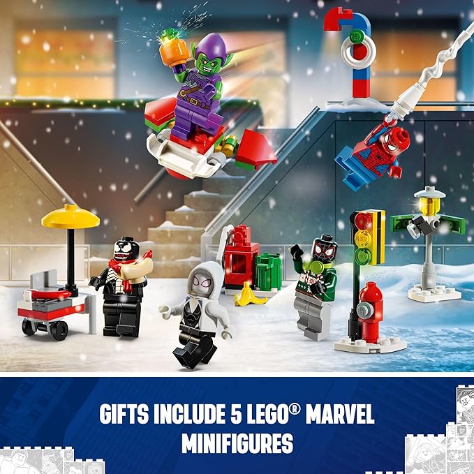 LEGO Marvel Calendario de Adviento 2024 Spider-Man Regalo por Las Fiestas para niños y niñas 76293