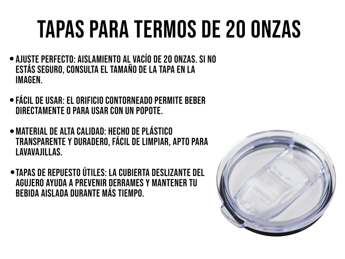Tapa Transparente de Acrílico Antiderrames 20 oz