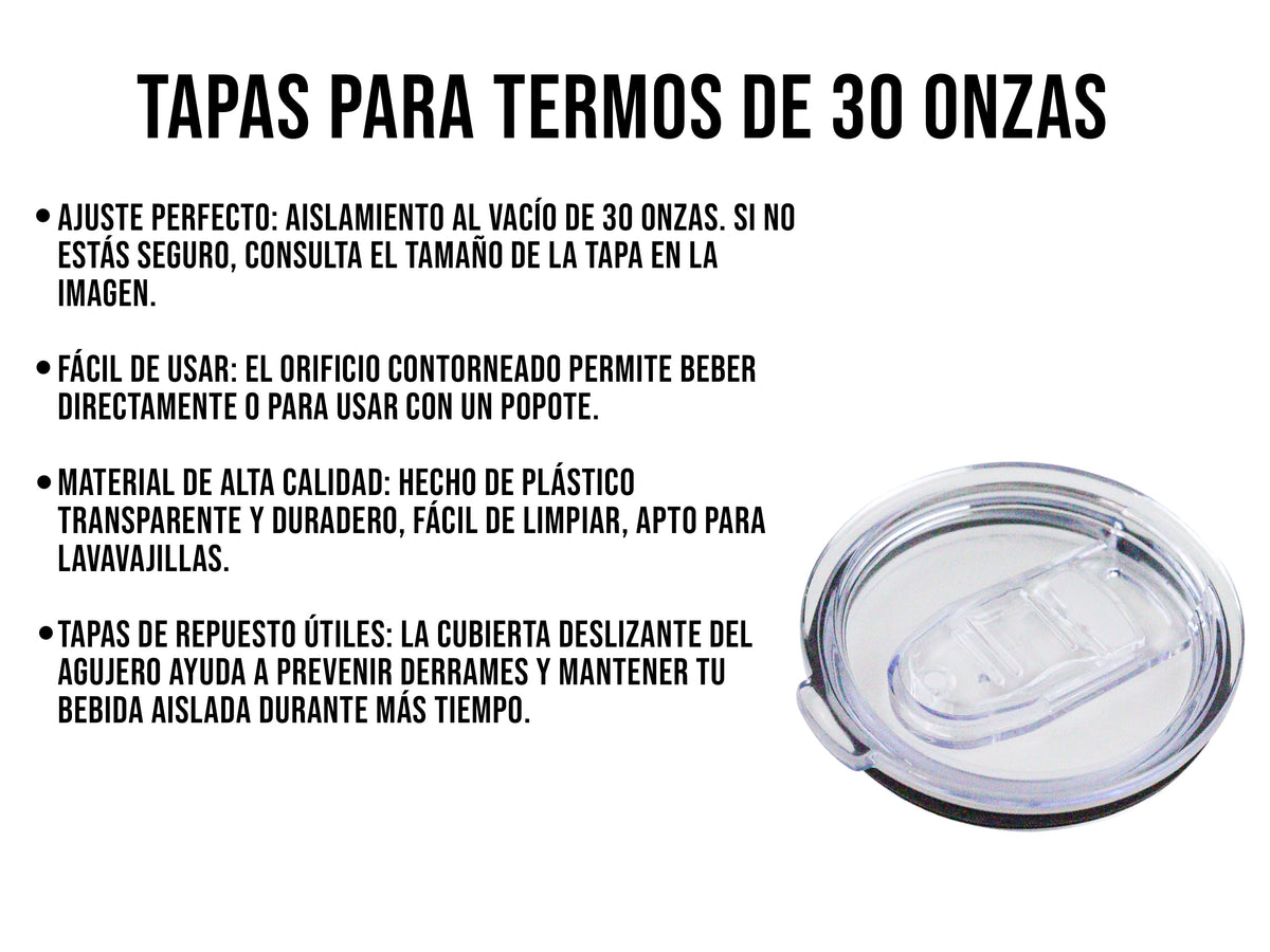 Tapa Transparente de Acrílico Antiderrames 30 oz