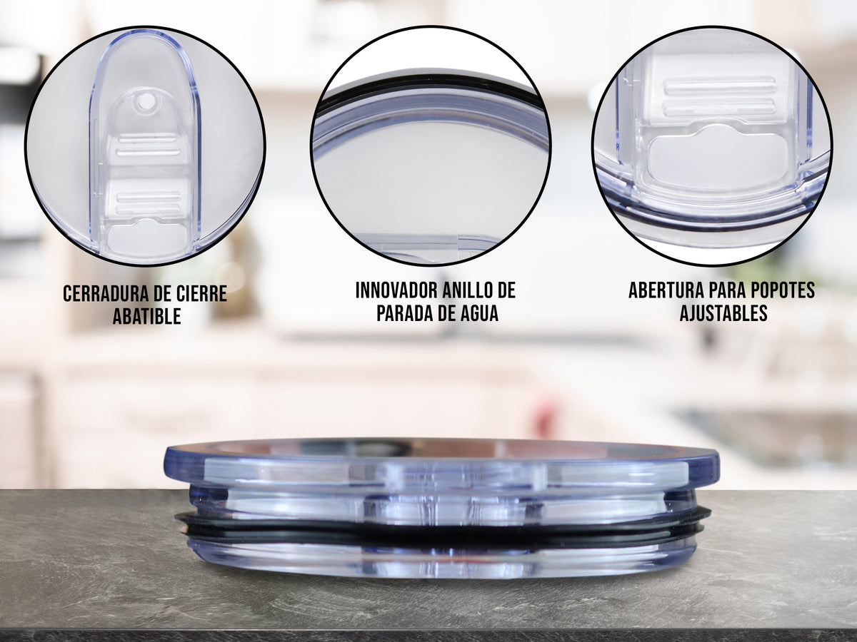 Tapa Transparente de Acrílico Antiderrames 30 oz