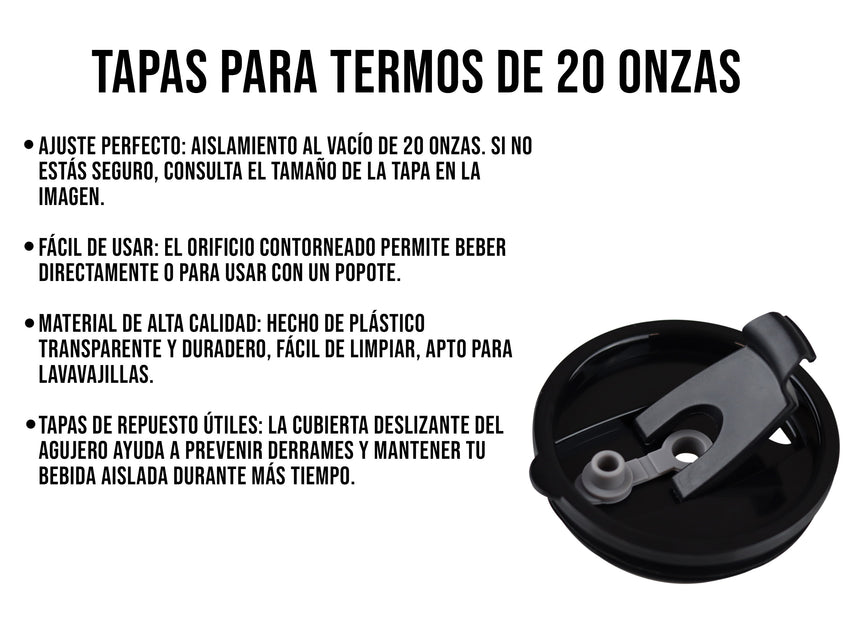 Tapa Termo Acrílico Negra 20 oz