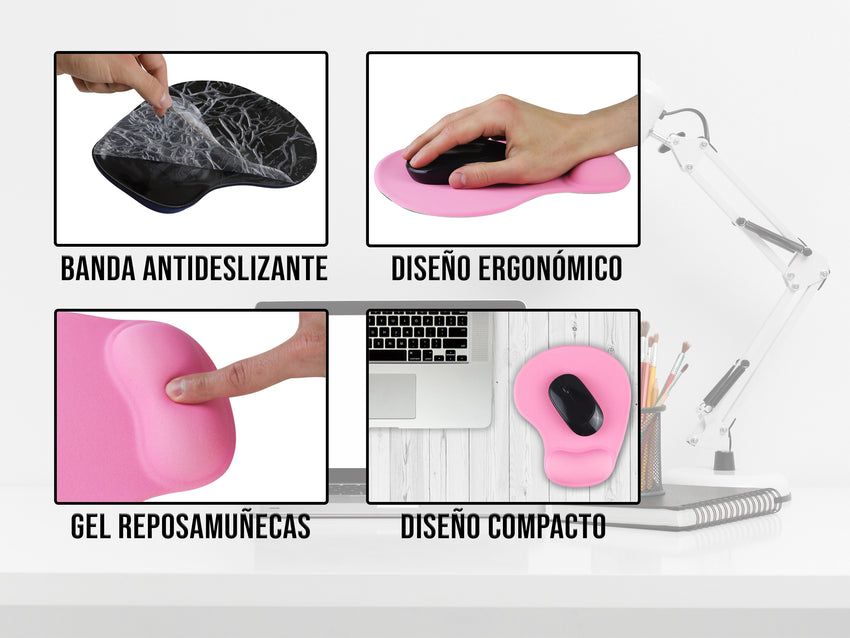 Mousepad Tapete Ergonómico Paraomputadora - Rosa