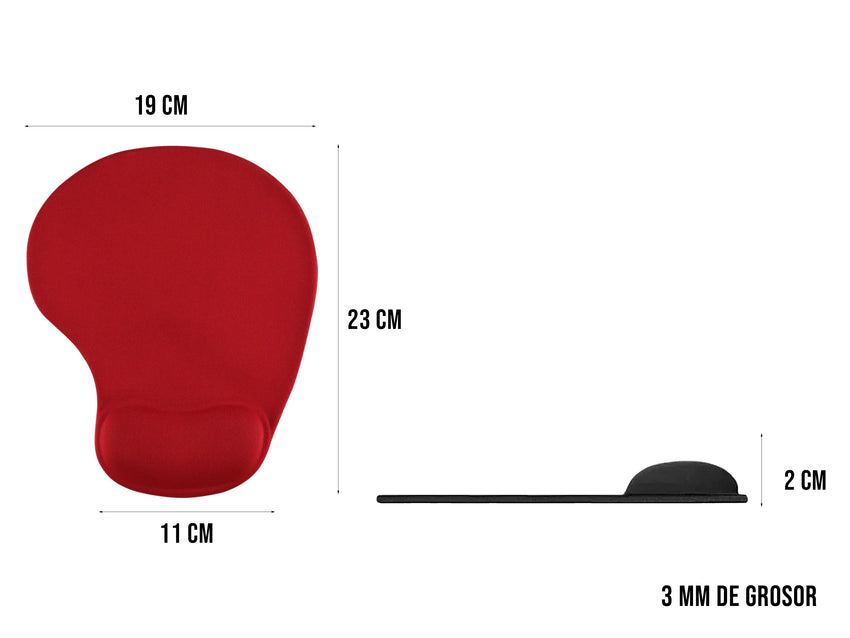 Mousepad Tapete Ergonómico Paraomputadora - Rojo