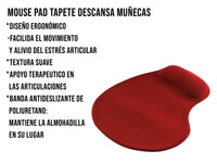 Mousepad Tapete Ergonómico Paraomputadora - Rojo