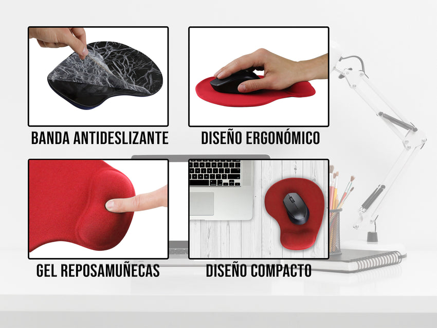 Mousepad Tapete Ergonómico Paraomputadora - Rojo