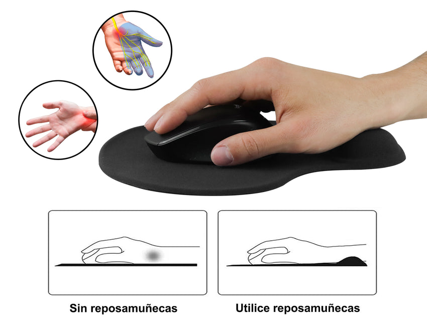 Mousepad Tapete Ergonómico Paraomputadora - Negro