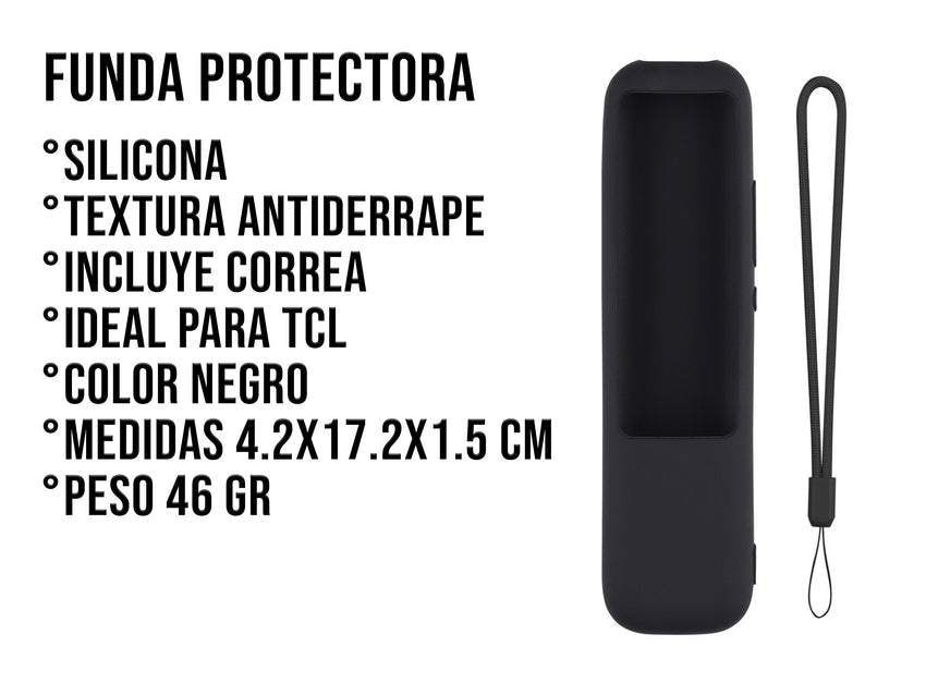 Funda de Silicón Para TCL RC902NF - Negro