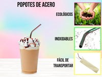 Popote curvo Acero Inoxidable - Tornasol