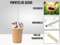 Popote Recto Acero Inoxidable - Plata