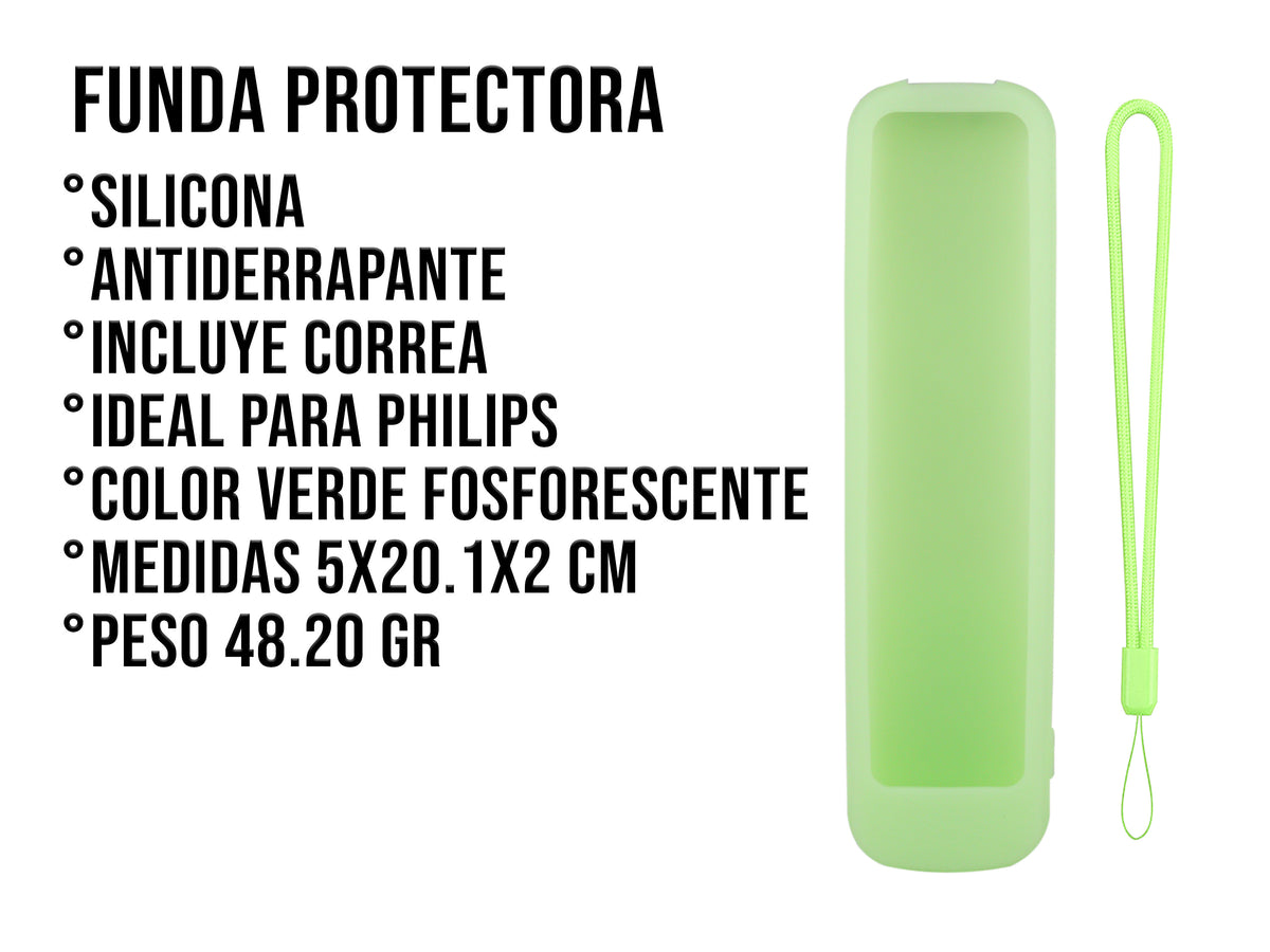 Funda de Silicon Modelos Philips - Verde Fosforescente
