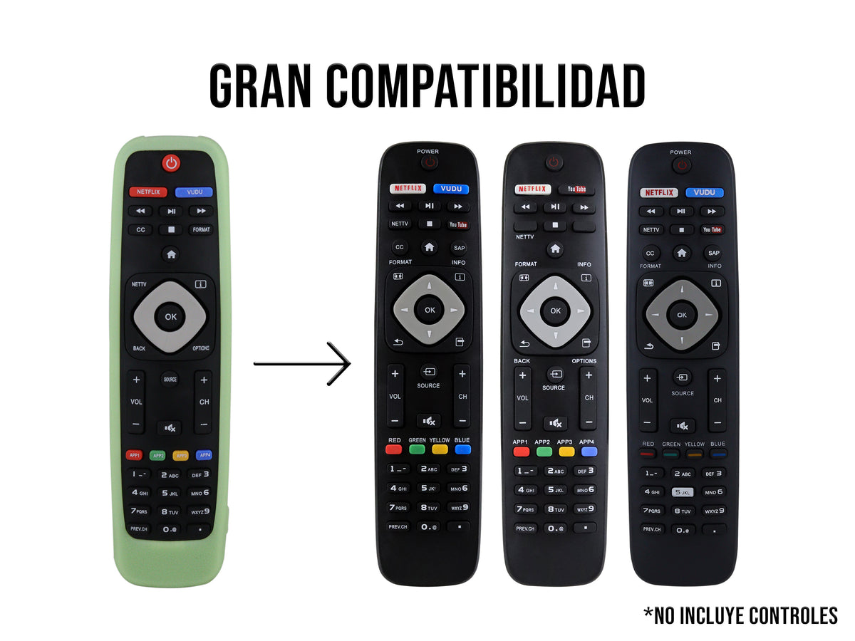 Funda de Silicon Modelos Philips - Verde Fosforescente