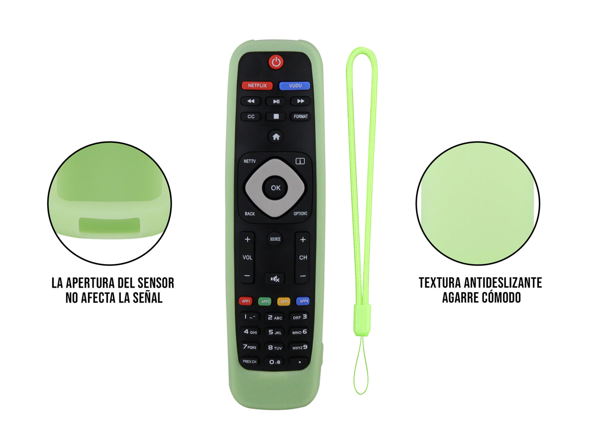 Funda de Silicon Modelos Philips - Verde Fosforescente