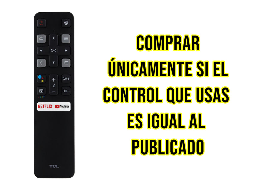 Control Tcl Rc802v Original Android Smart Tv Con Voz Netflix