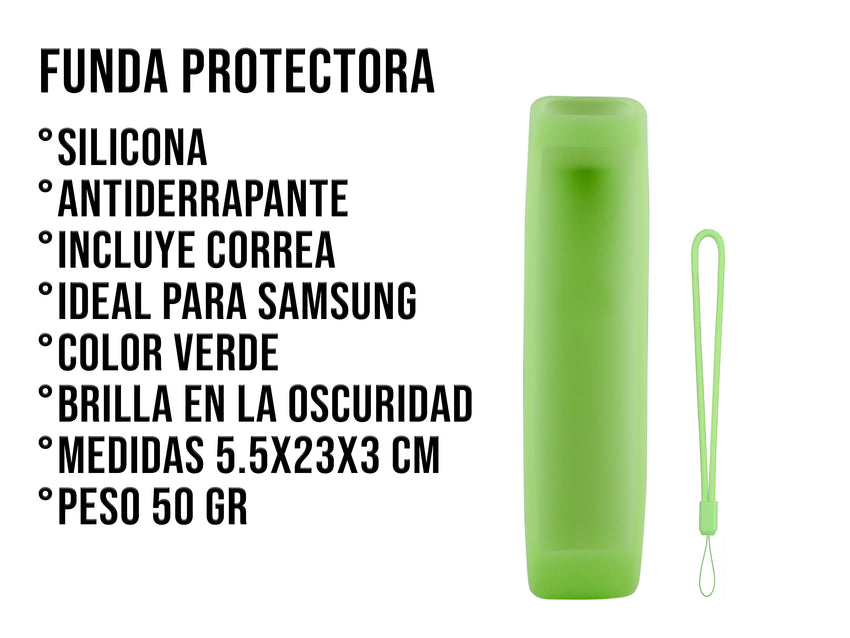 Funda Silicon Modelos Samsung Largos - Verde Fosforescente