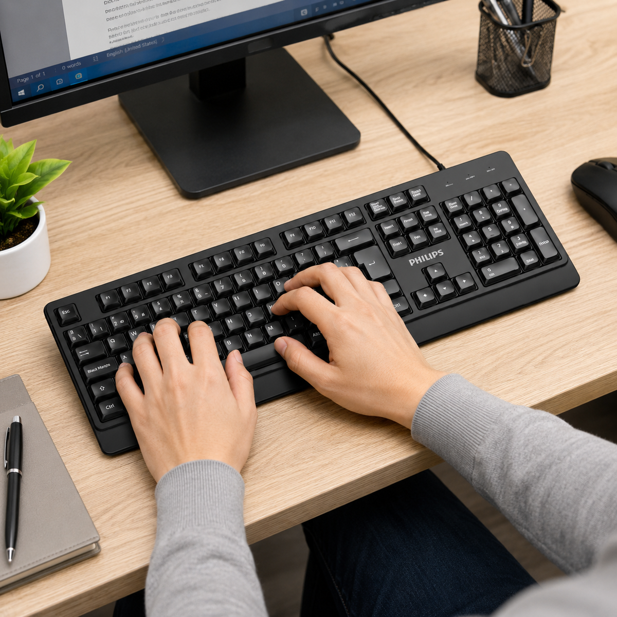 Teclado Alámbrico Usb Ergonómico