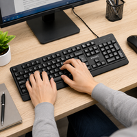 Teclado Alámbrico Usb Ergonómico