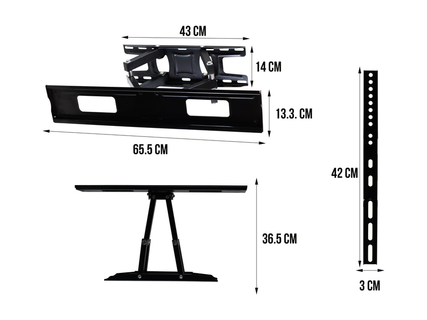 Soporte para Pantalla con Doble Brazo Móvil de 23” a 83”