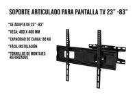 Soporte para Pantalla con Doble Brazo Móvil de 23” a 83”