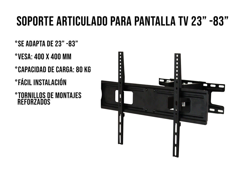 Soporte para Pantalla con Doble Brazo Móvil de 23” a 83”