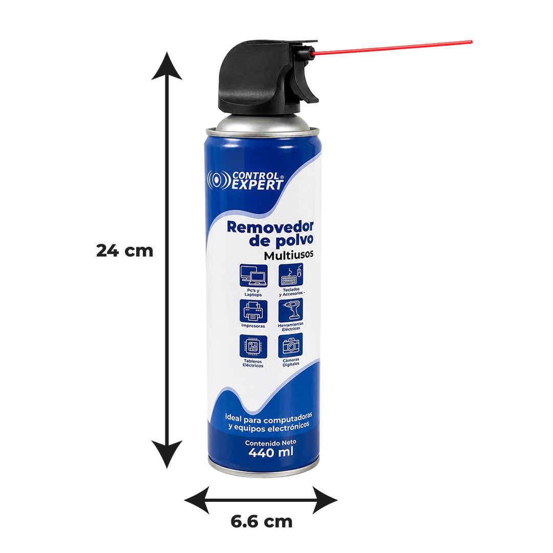 Removedor de Polvo Aire Comprimido Multiusos 440 ml para PC, Teclados, Electrónicos y Herramientas
