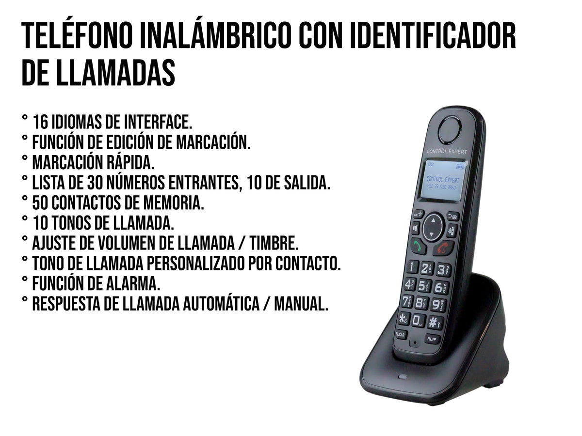 Teléfono Inalámbrico con ID caller y Base cargadora