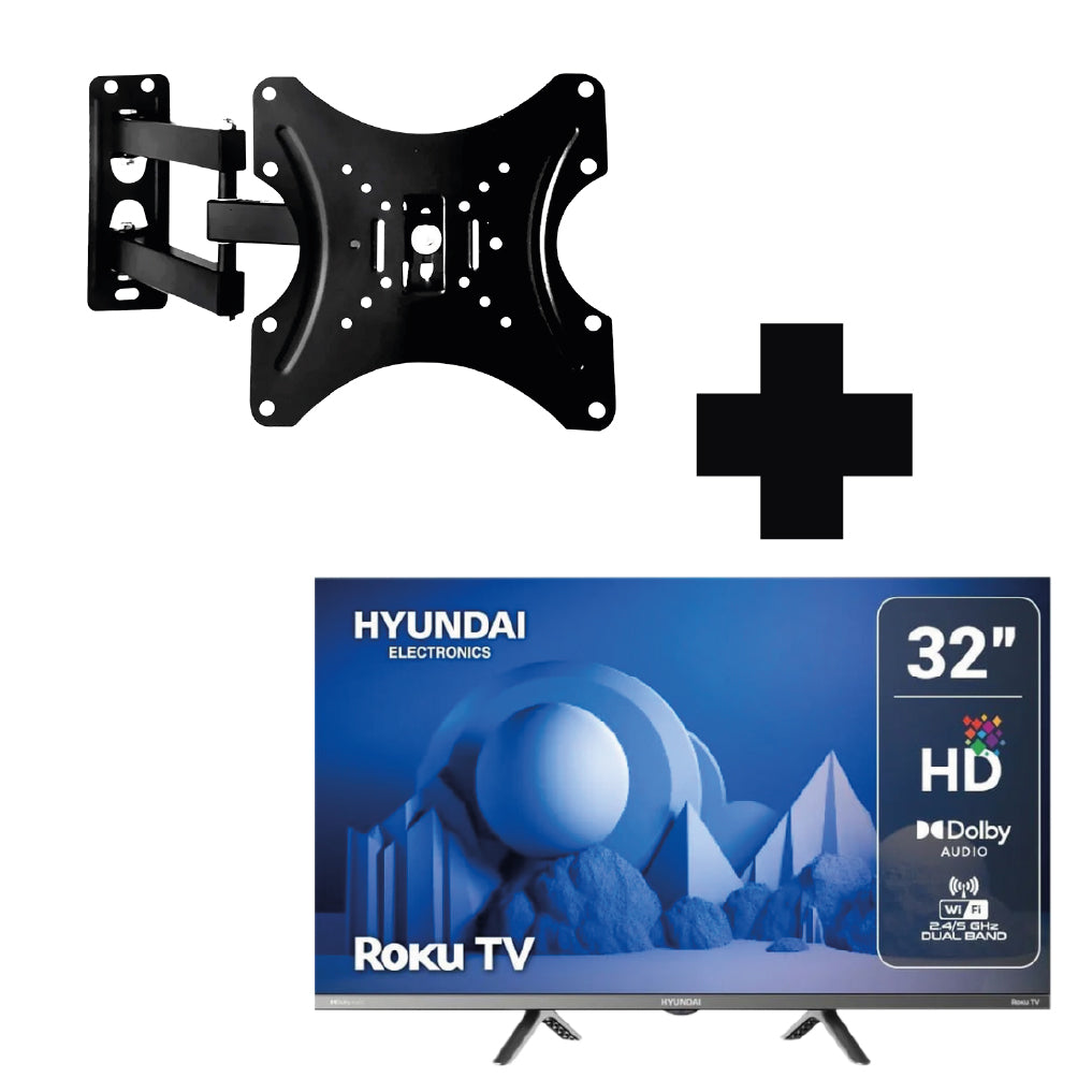 Combo Pantalla Hyundai HYLED3257RIM Roku TV con Soporte para Pared Articulado
