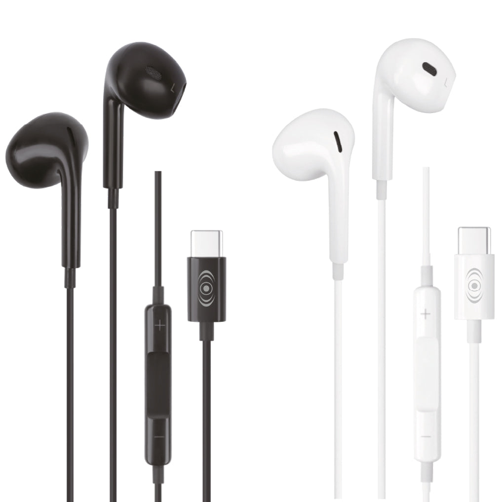 Audífonos con Cable Tipo C CE-CAU10 – Sonido Estéreo, Micrófono Colores Blanco y Negro