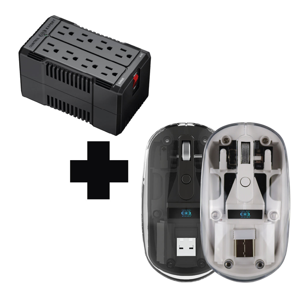 Regulador de Voltaje 8 Contactos más Mouse Inalámbrico Bluetooth